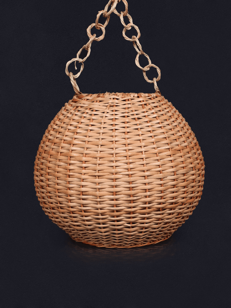 Shaakh Handwoven Round Willow Hanging Lamp Shade - Shopping in Kashmir