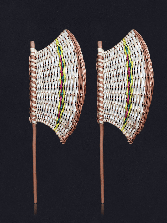 Shaakh Traditional Handwoven Kashmiri Willow Fan (Set of 2) - Shopping in Kashmir