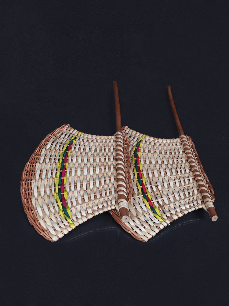 Shaakh Traditional Handwoven Kashmiri Willow Fan (Set of 2) - Shopping in Kashmir