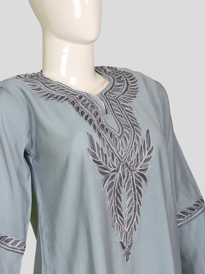 Zariya Cloudy Blue Silk Twins - Coord Set & Kurti