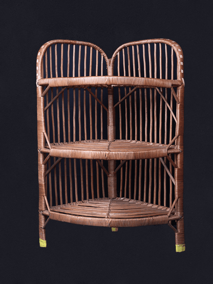 Shaakh 3 Tier Traditional Kashmiri Willow Corner Rack - Shopping in Kashmir