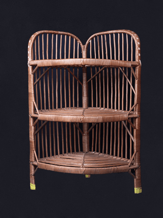 Shaakh 3 Tier Traditional Kashmiri Willow Corner Rack - Shopping in Kashmir