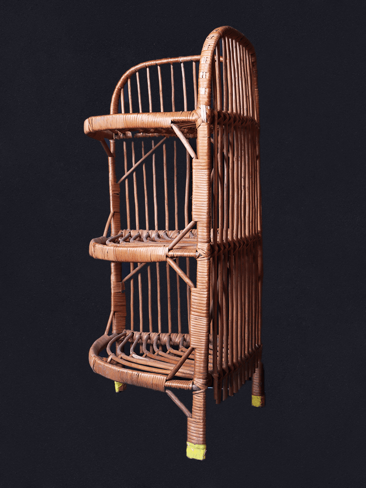 Shaakh 3 Tier Traditional Kashmiri Willow Corner Rack - Shopping in Kashmir