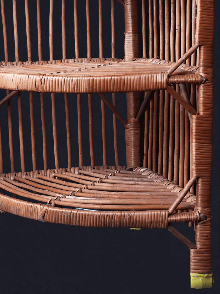 Shaakh 3 Tier Traditional Kashmiri Willow Corner Rack - Shopping in Kashmir