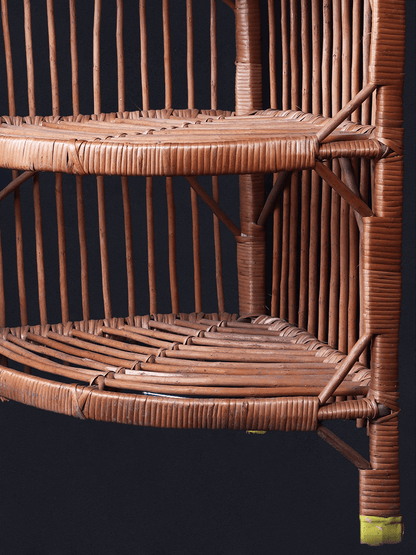 Shaakh 3 Tier Traditional Kashmiri Willow Corner Rack - Shopping in Kashmir
