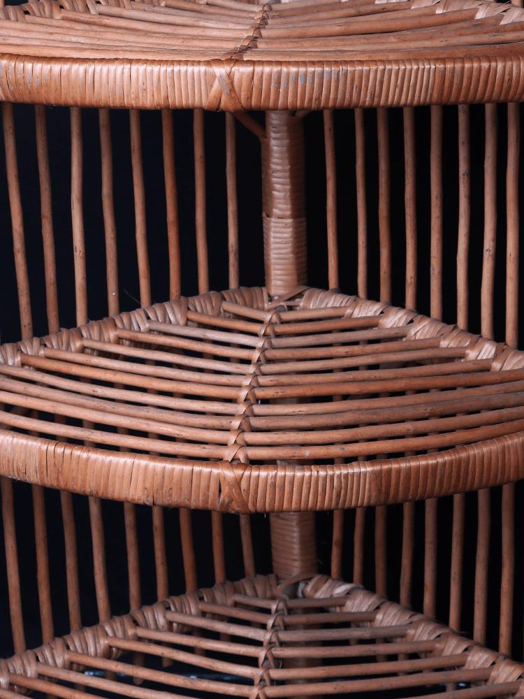 Shaakh 3 Tier Traditional Kashmiri Willow Corner Rack - Shopping in Kashmir