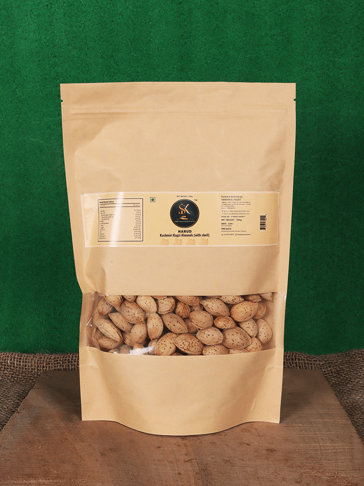 Harud Kashmiri Kaagzi Almonds (With Shell) - Shopping in Kashmir