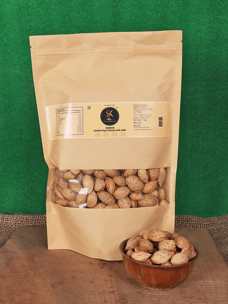 Harud Kashmiri Kaagzi Almonds (With Shell) - Shopping in Kashmir