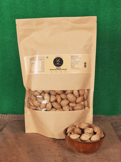 Harud Kashmiri Kaagzi Almonds (With Shell) - Shopping in Kashmir