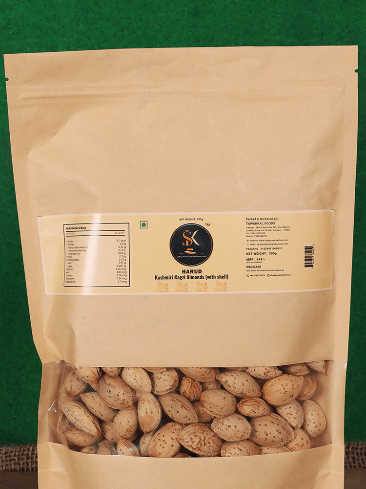 Harud Kashmiri Kaagzi Almonds (With Shell) - Shopping in Kashmir