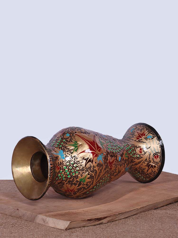 Pure Gold Papier Mache Flower Vase - Shopping in Kashmir