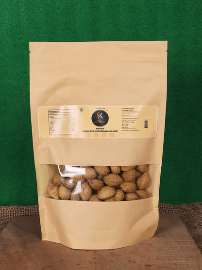 Harud Kashmiri Hard Shelled Almonds (With Shell) - Shopping in Kashmir
