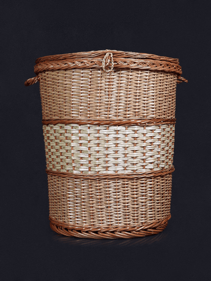Shaakh Spacious Willow Basket for Laundry and Linen - Shopping in Kashmir