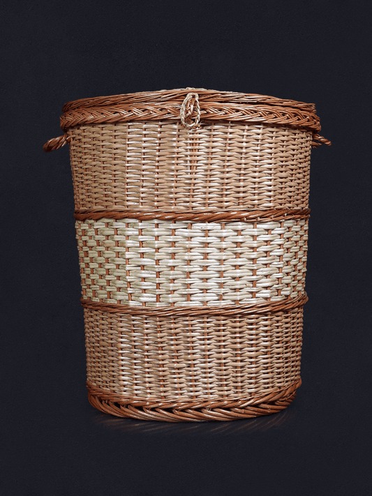 Shaakh Spacious Willow Basket for Laundry and Linen - Shopping in Kashmir
