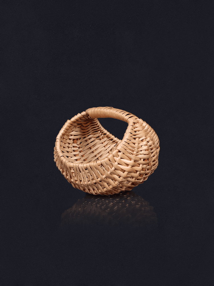Shaakh Handwoven Curved Willow Utility Basket - Shopping in Kashmir