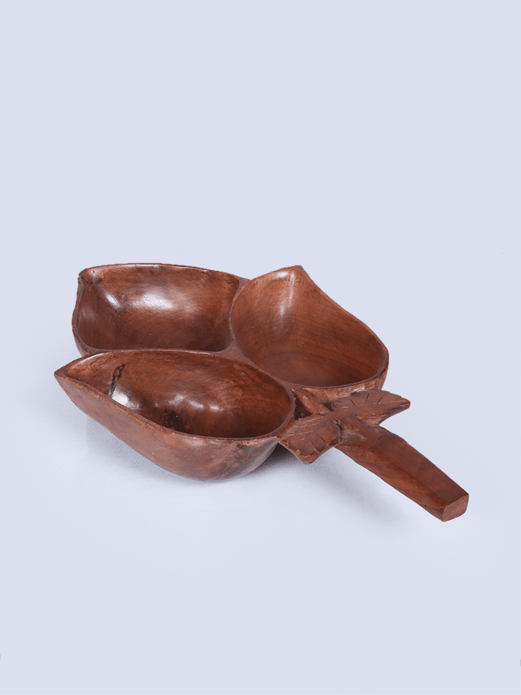 Almond Pattern Walnut Wood Bowl - Shopping in Kashmir