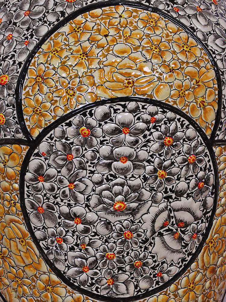 White N Gold Papier Mache Flower Vase - Shopping in Kashmir