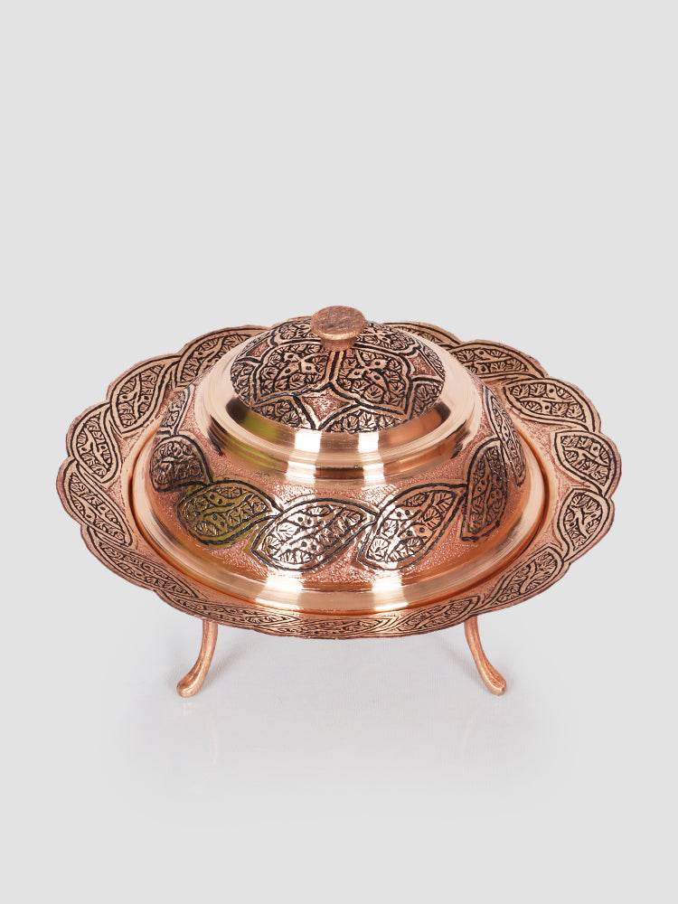 Badaam Kandkaari Copper Dry Fruit Bowl - Shopping in Kashmir