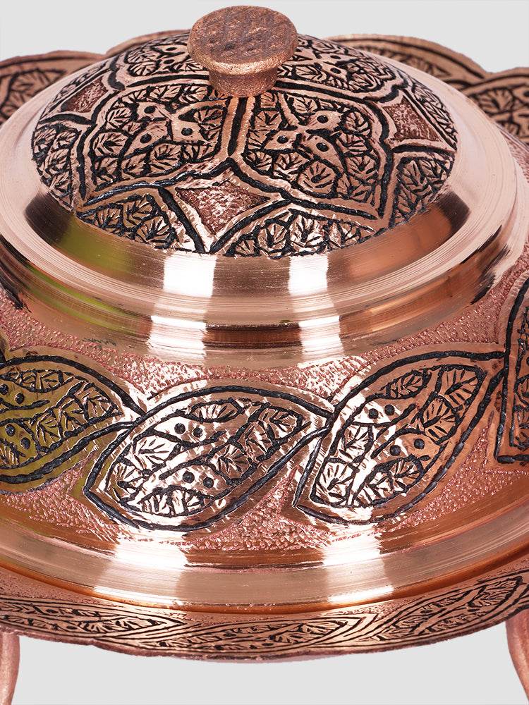 Badaam Kandkaari Copper Dry Fruit Bowl - Shopping in Kashmir