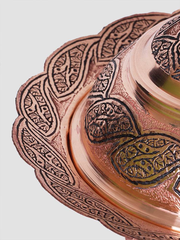 Badaam Kandkaari Copper Dry Fruit Bowl - Shopping in Kashmir