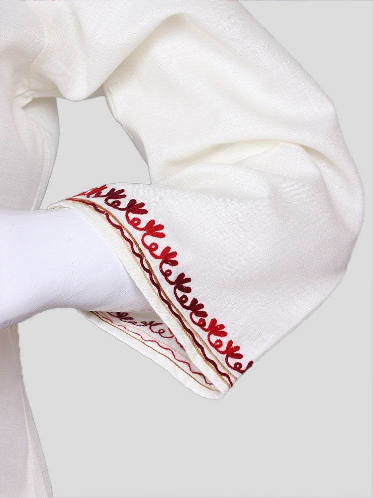 nAARI Kashmiri Aari Embroidered Off-white Cotton Coord Set - Shopping in Kashmir