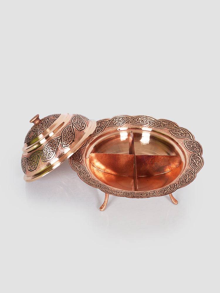 Badaam Kandkaari Copper Dry Fruit Bowl - Shopping in Kashmir