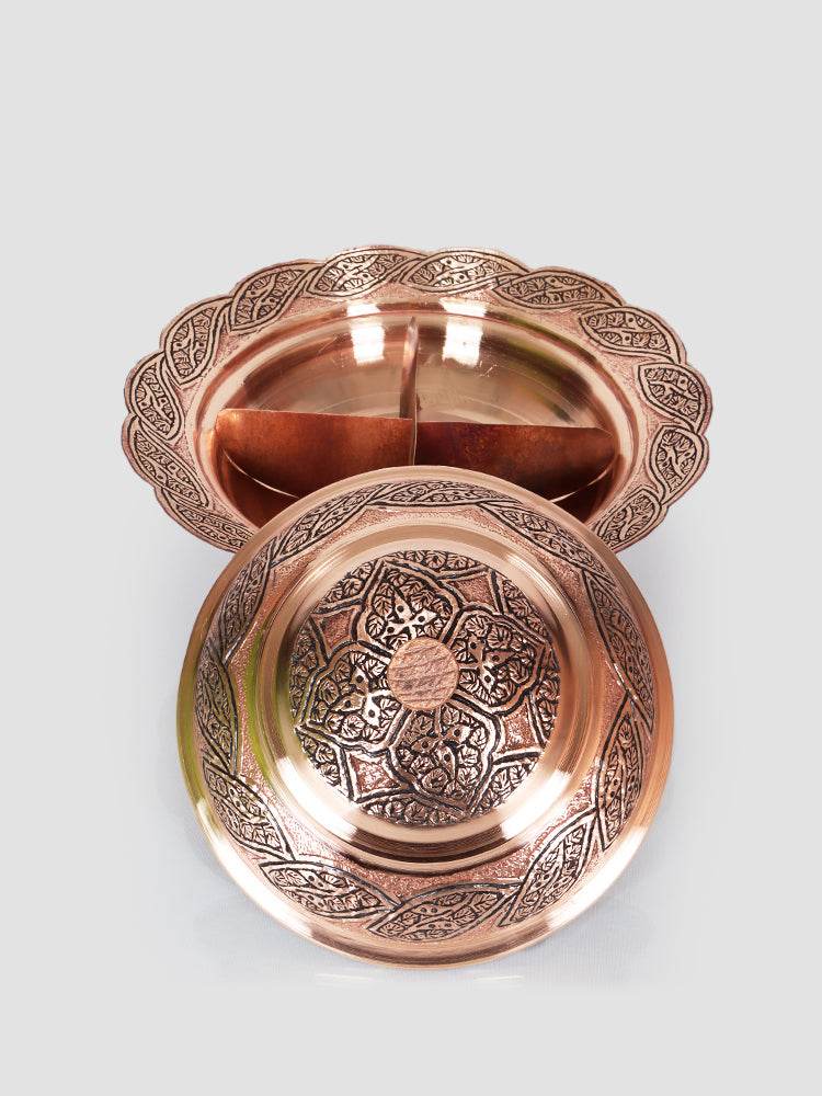 Badaam Kandkaari Copper Dry Fruit Bowl - Shopping in Kashmir