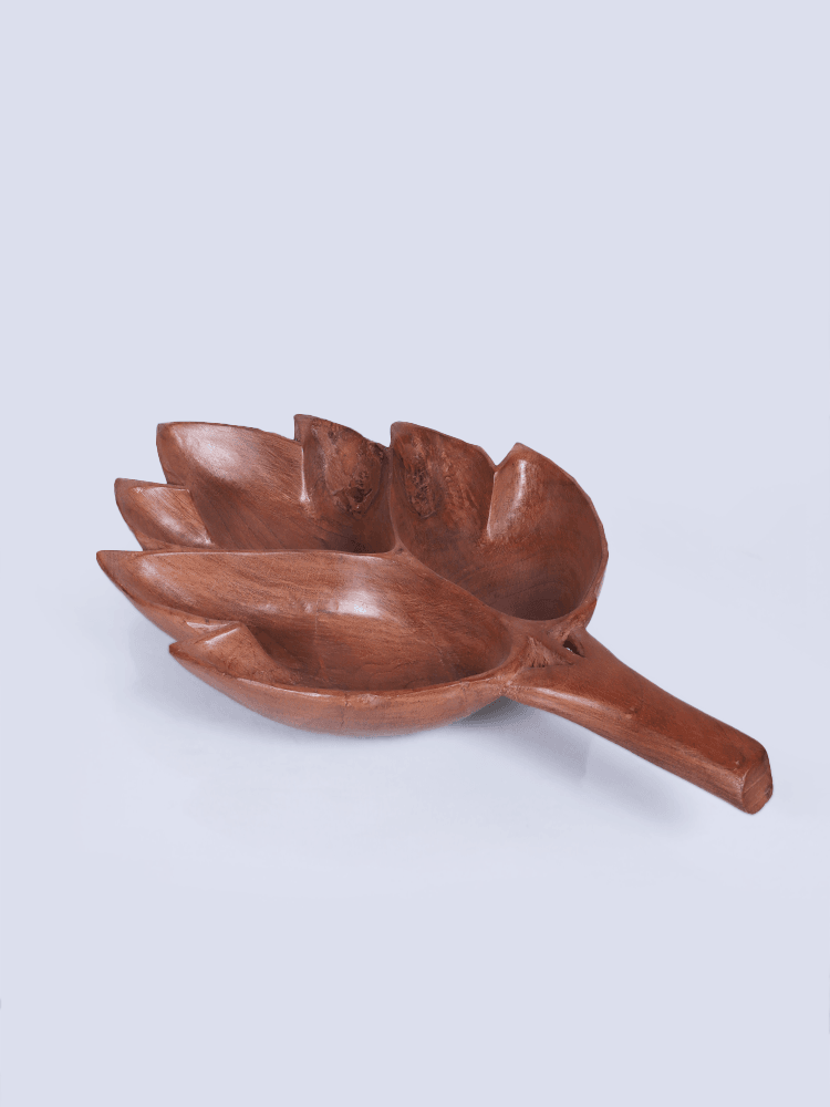 Chinar Leaf Walnut Wood Bowl - Shopping in Kashmir