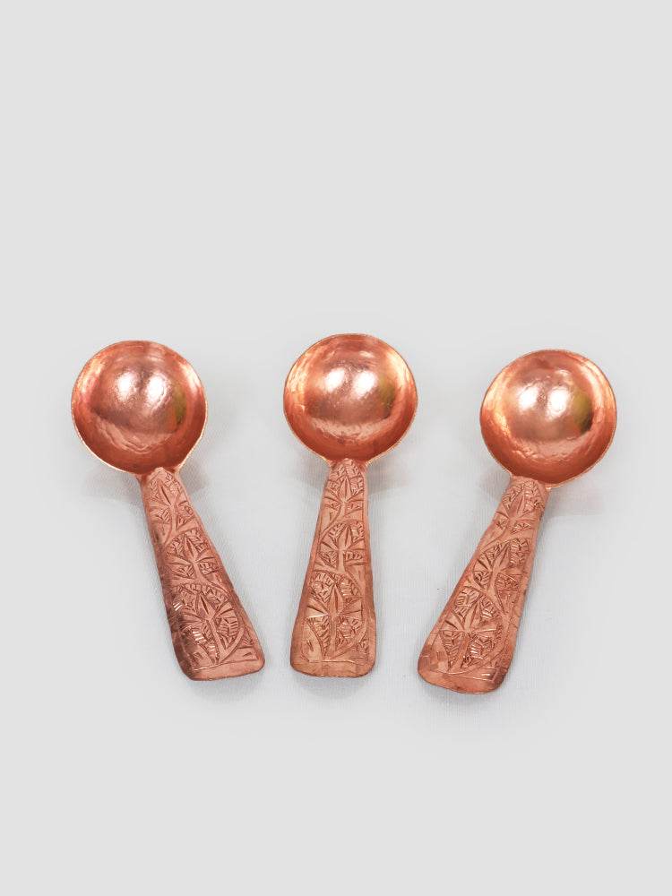 Kashmiri Copper Curry Spoon (Set Of 3) - Shopping in Kashmir
