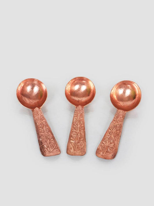 Kashmiri Copper Curry Spoon (Set Of 3) - Shopping in Kashmir