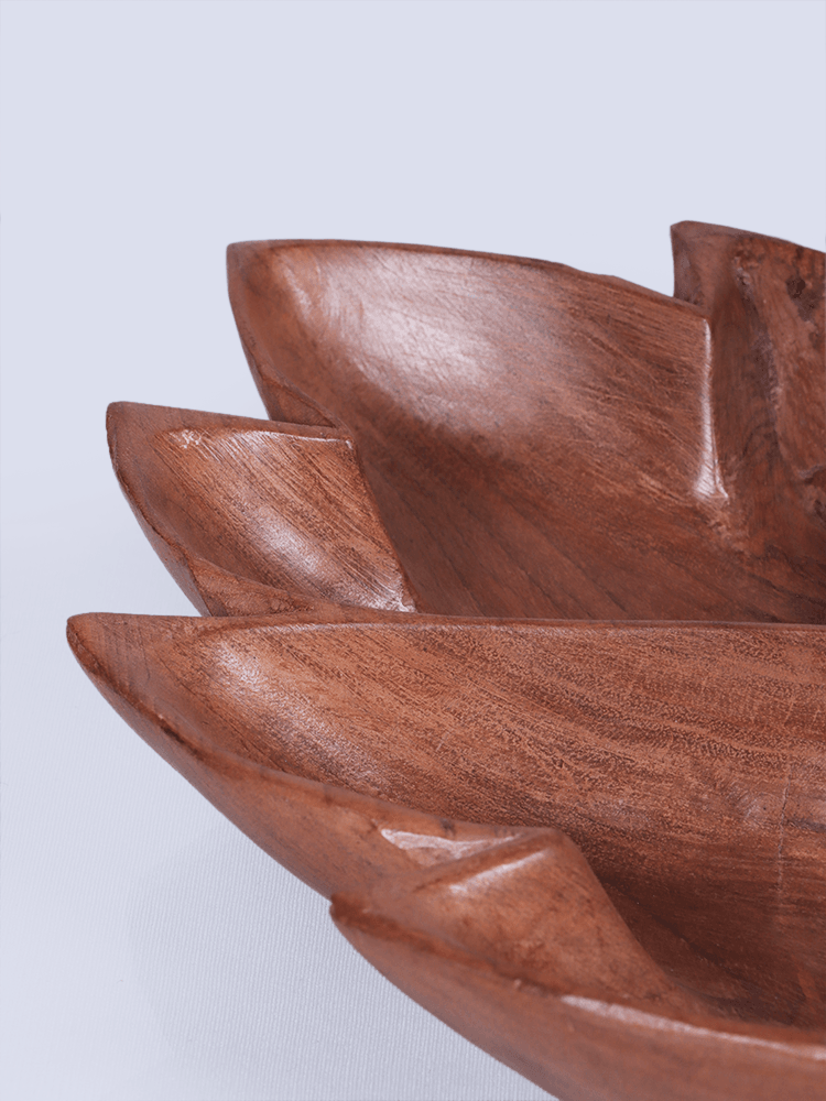 Chinar Leaf Walnut Wood Bowl - Shopping in Kashmir