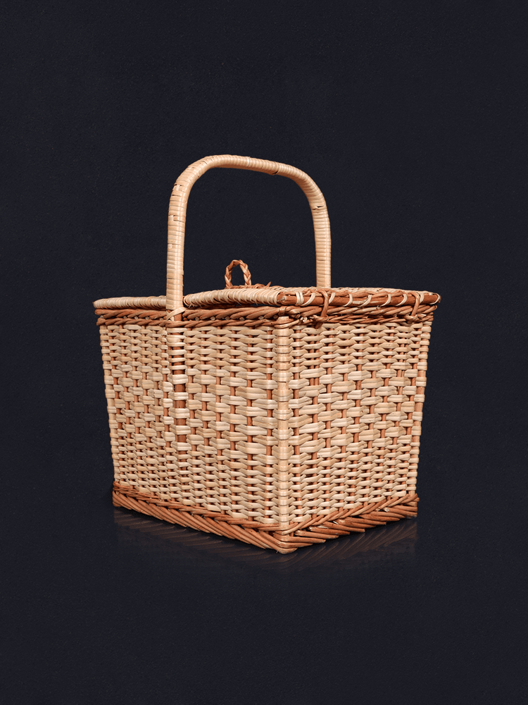 Shaakh Kashmiri Handwoven Willow Lidded Picnic / Keepsake Basket - Shopping in Kashmir