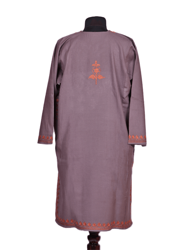 Zarqash-e-Pashmina: Copper Zari Embriodery pheran - Shopping in Kashmir