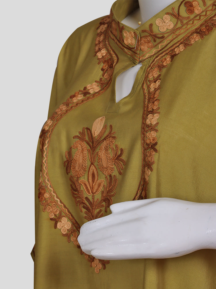 Zariya Golden Brown Silk Trio Edit - Kurti, Kaftan Set, & Coord Set