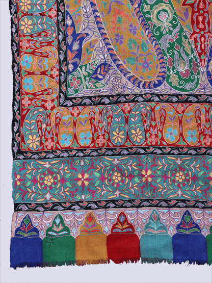 Colored Kalamkaari Jama Pashmina Shawl - Shopping in Kashmir