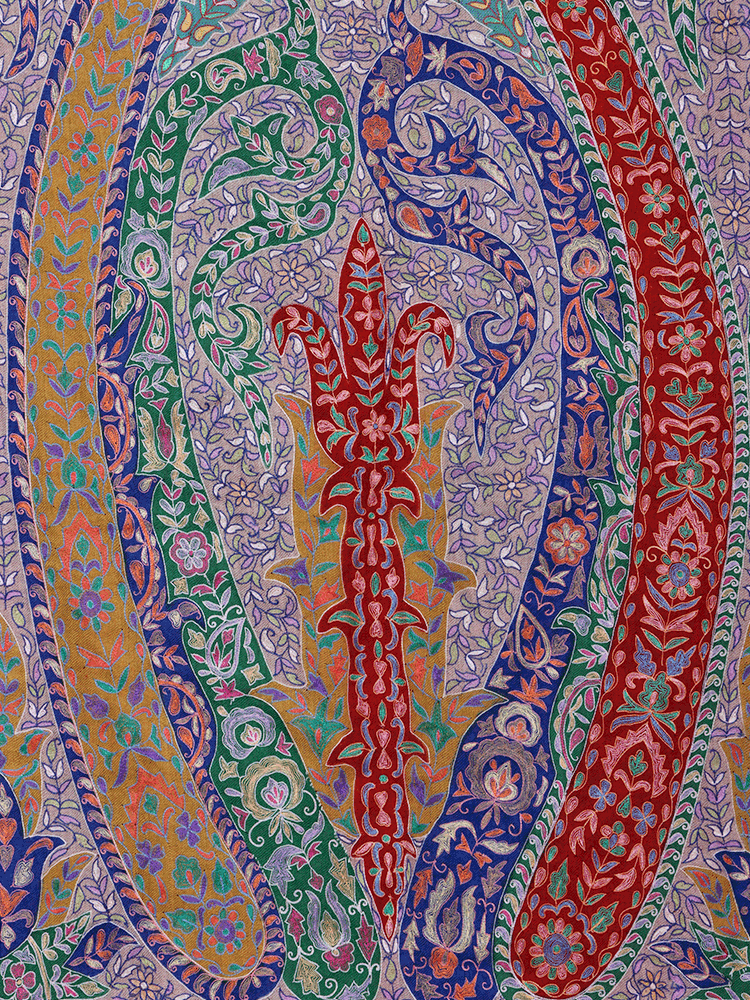 Colored Kalamkaari Jama Pashmina Shawl - Shopping in Kashmir