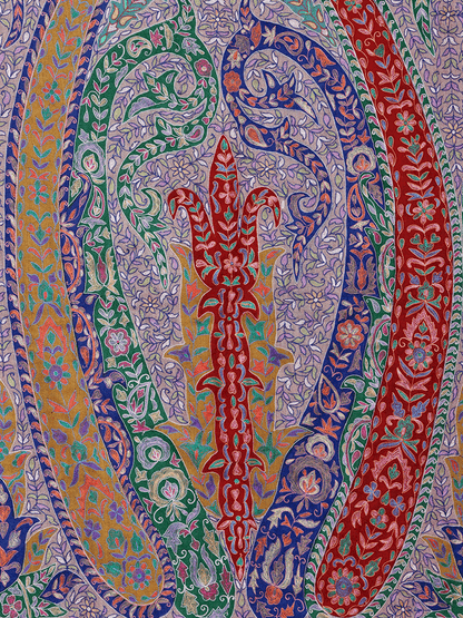 Colored Kalamkaari Jama Pashmina Shawl - Shopping in Kashmir