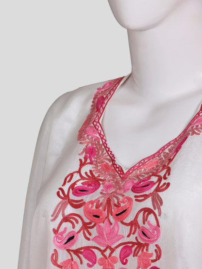 Zariya Cream Silk Twins - Coord Set & Kaftan Set