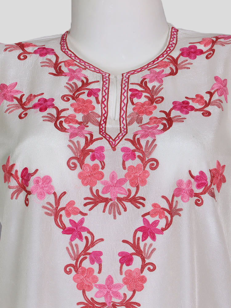 Zariya Cream Silk Twins - Coord Set & Kaftan Set