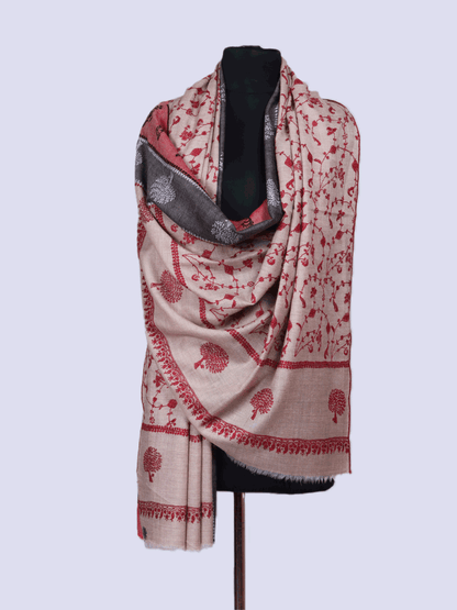 Natural Jaali Bootidar Pashmina Shawl - Shopping in Kashmir
