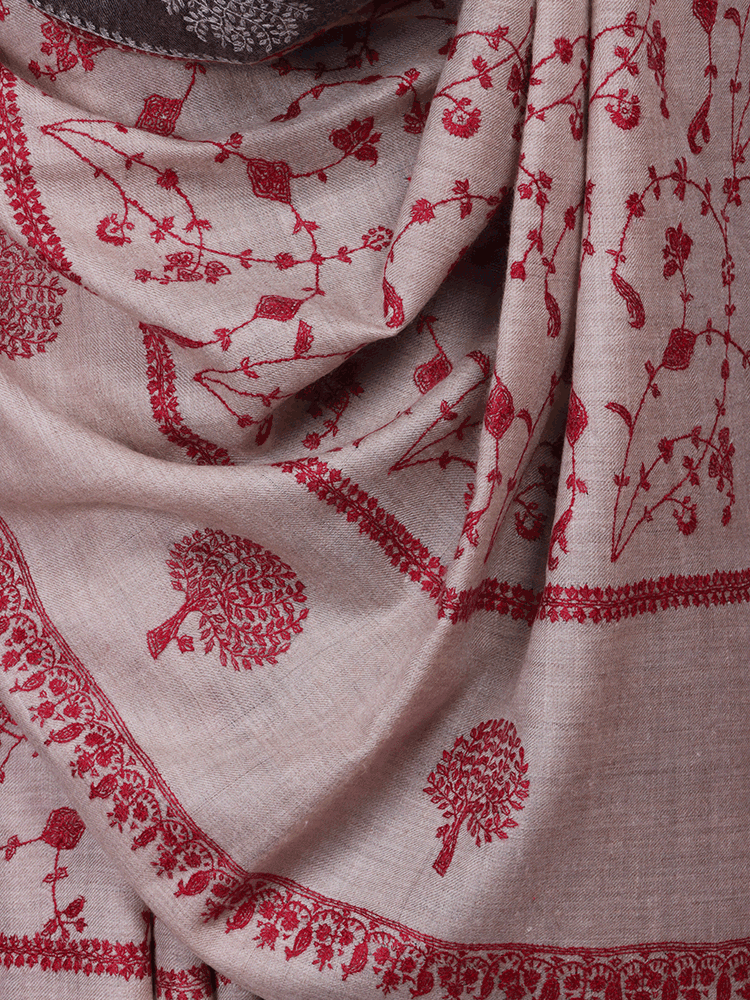 Natural Jaali Bootidar Pashmina Shawl - Shopping in Kashmir
