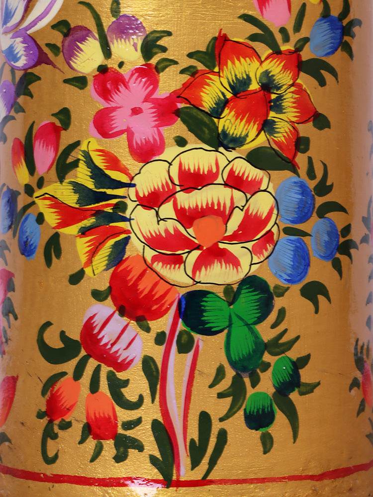 Multicolored Floral Design Papier Mache Pen Holder - Shopping in Kashmir
