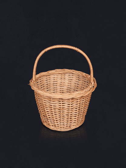 Shaakh Classic Round Multi-Purpose Kashmiri Willow Basket - Shopping in Kashmir