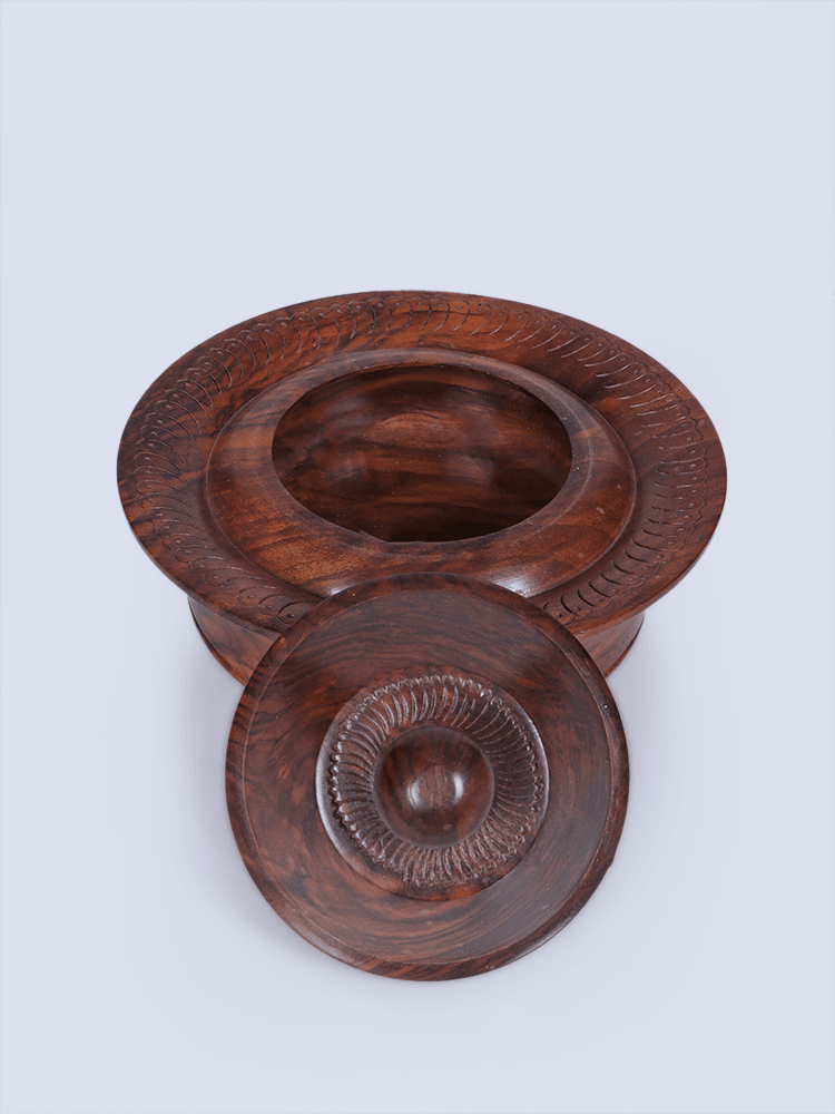 Single Box Walnut Wood Dry Fruit Bowl - Shopping in Kashmir