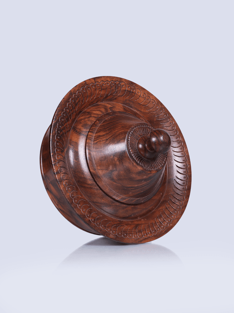 Single Box Walnut Wood Dry Fruit Bowl - Shopping in Kashmir