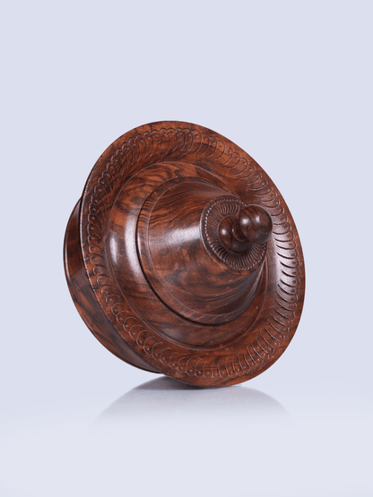 Single Box Walnut Wood Dry Fruit Bowl - Shopping in Kashmir