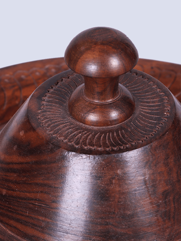 Single Box Walnut Wood Dry Fruit Bowl - Shopping in Kashmir