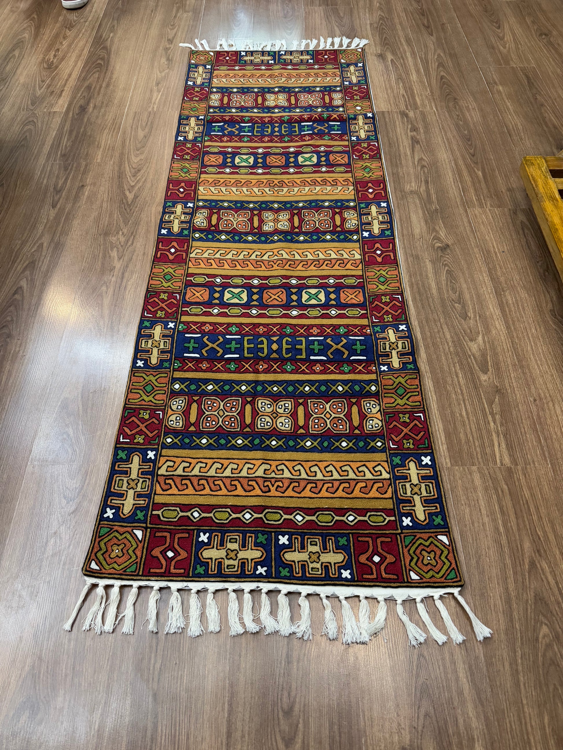 Kilim Design Handmade Chainstitch Runner/Rug/Wall Hanging - Shopping in Kashmir