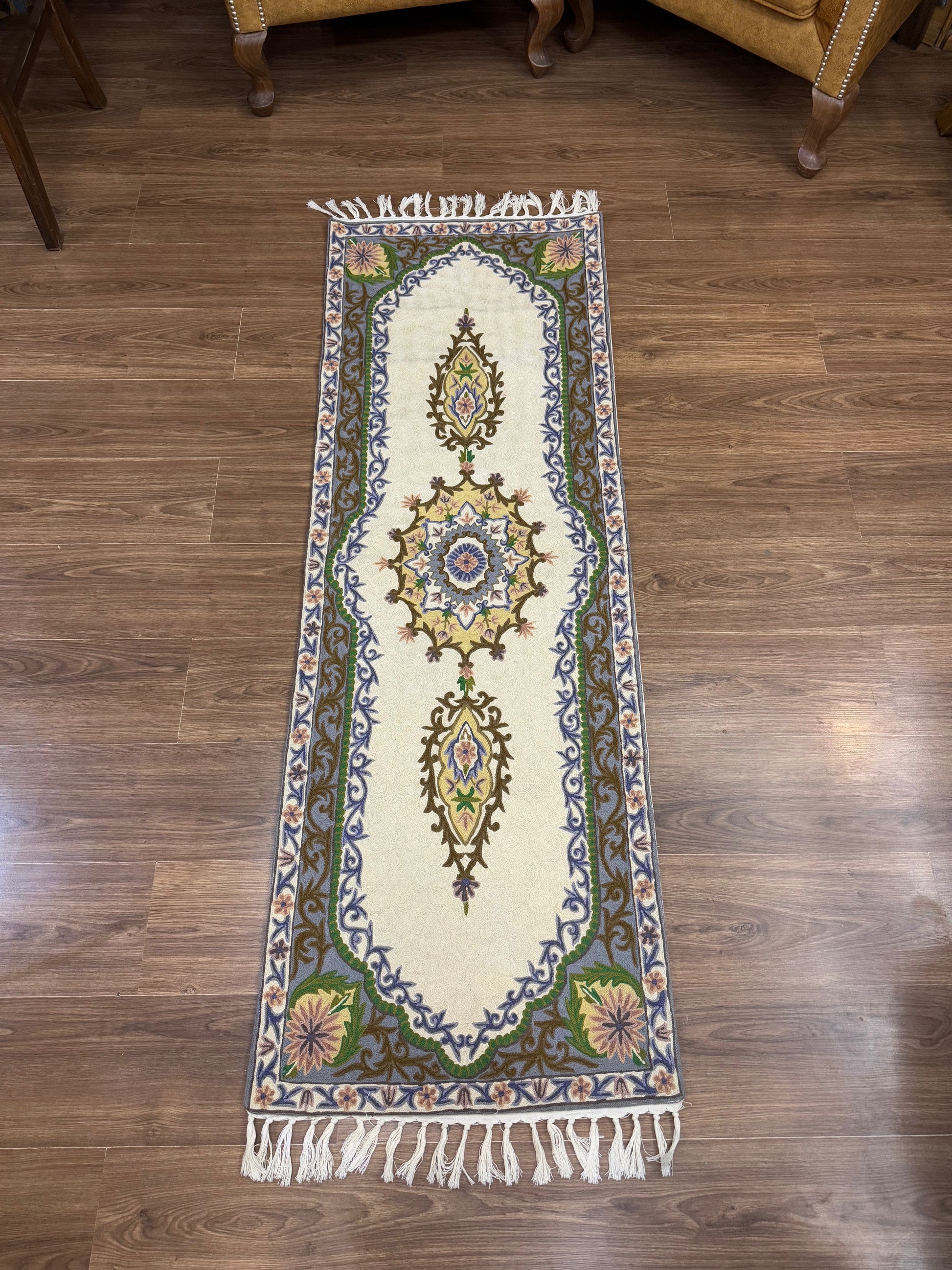 Floral Design Handmade Chainstitch Runner/Wall Hanging - Shopping in Kashmir