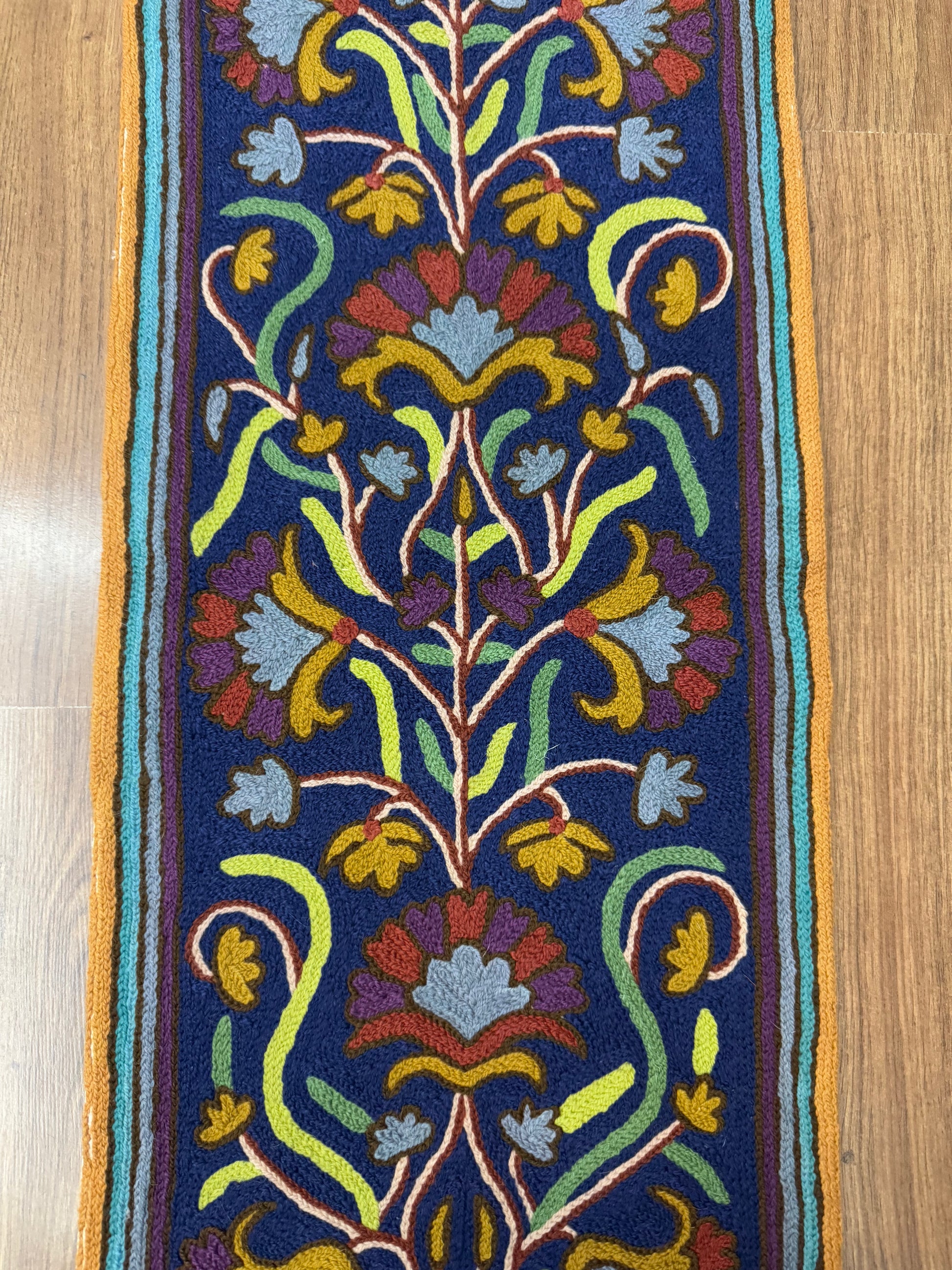 Flower Pot Design Handmade Chainstitch Wall Hanging - Shopping in Kashmir